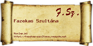 Fazekas Szultána névjegykártya